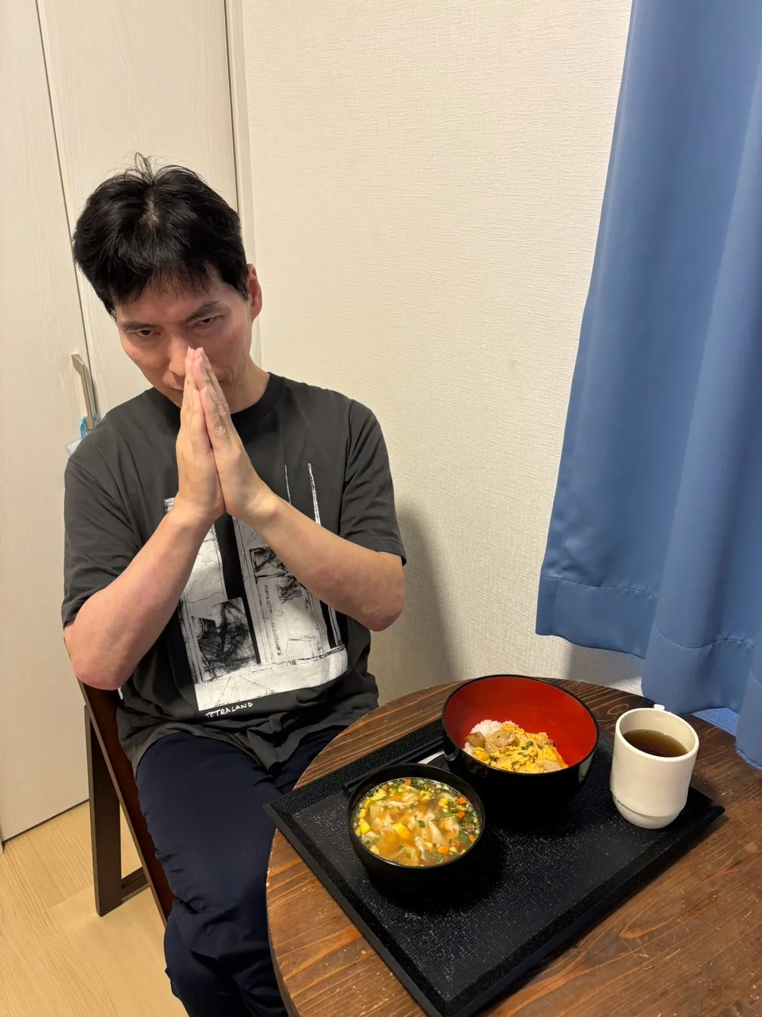 【笑顔いっぱいの昼食時間♪大好きな親子丼をいただきました(^^)/】